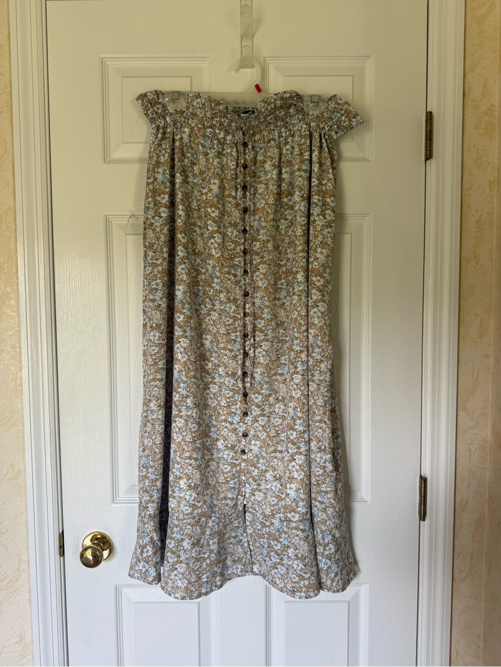 Floral Paper Bag Waist Maxi Skirt